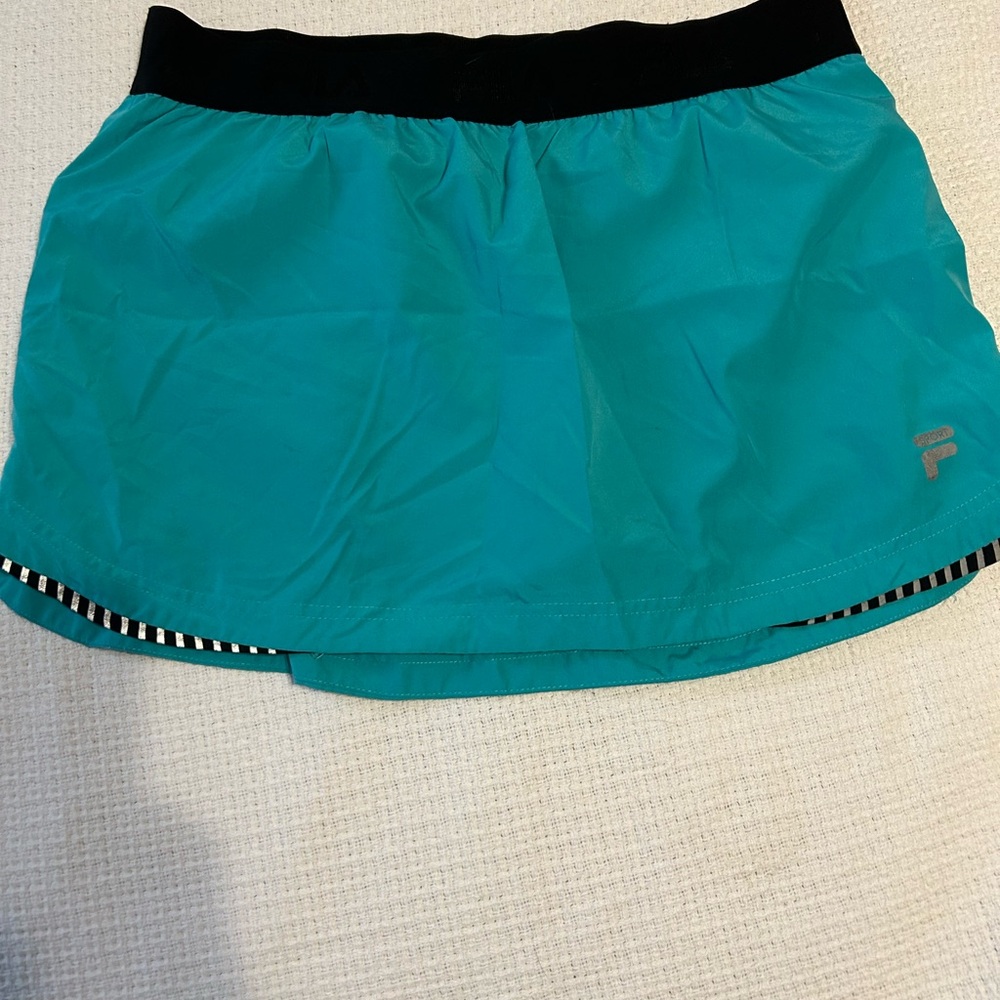 Fila Turquoise and Black Sports Skirt w/ built-in shorts